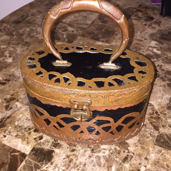Antique /Rare 40’s Copper and Lucite Box Purse💋 - Picture 2 of 6